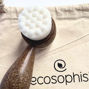 Coconut Face brush, natural face brush, coconut fiber brush, dry brushing face, exfoliating face brush, spa experience brush, ecofriendly facial brush, gentle skin cleanser, skincare gift, mini face brush, dead skin remover, eco-friendly face brush